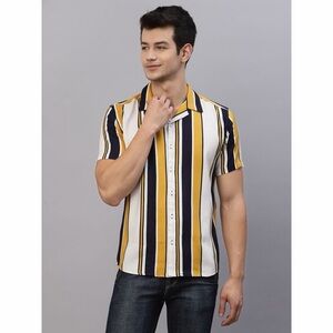 Denim & Flower Bold Striped Shirt in Yellow and Black